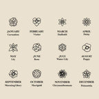 Gold Multiple Birth Flowers Necklace