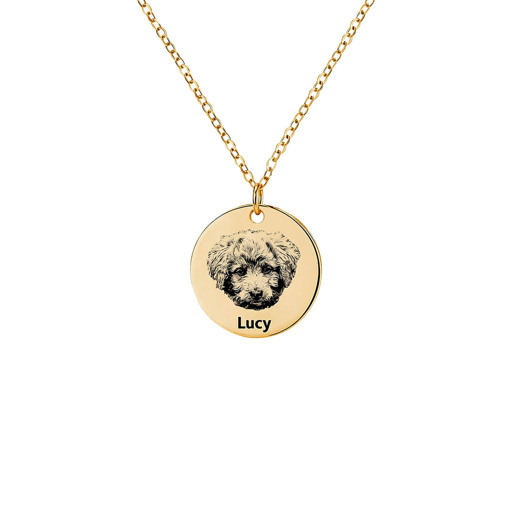 Gold Custom Pet Portrait Necklace