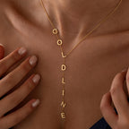 Gold Custom Initials Lariat Name Necklace