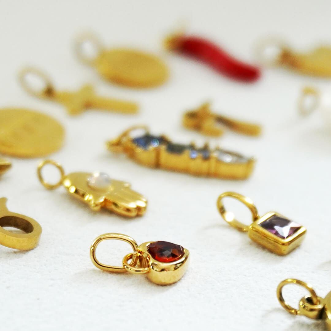 Gold Square Birthstone Necklace