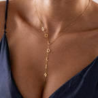 Gold Custom Initials Lariat Name Necklace